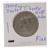 1847-o Liberty Seated half