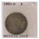 1901-S Barber half, F