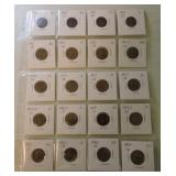 Coin lot: 3 Indian cents, 21 Lincoln wheat cents,