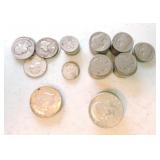 Lot of 43 Buffalo nickels, 13 silver dimes,