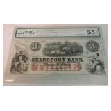 Obsolete bank note 1860's $3 Searsport Bank,