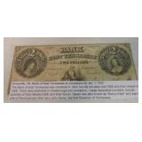 Obsolete bank note 1855 $2, Knoxville TN, Bank