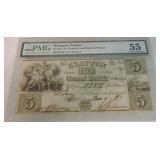 Obsolete bank note 1837 $5 Clinton Canal Bank