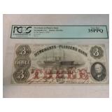 Obsolete bank note, 1859 $3 Merchants &