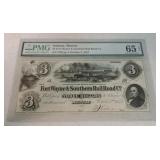 Obsolete bank note, 1854 $3 Fort Wayne &