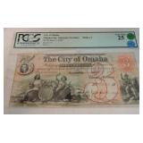 Obsolete bank note 1857 $3 The City of Omaha,