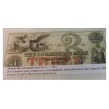 Obsolete bank note $3 Boston