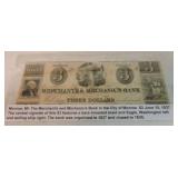 Obsolete bank note $3, 1837, Merchants