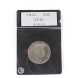 1883 Hawaii quarter XF40