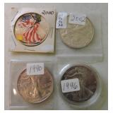 Lot of 4 silver Eagles