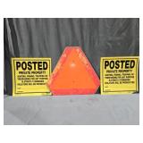 Slow Moving Sign, Posted Private Property Sign