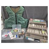 Stearns Lufe Vest, Fishing Tacle Box and Fishing