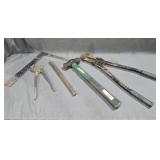 Bolt Cutters, Hammer, Square, Pliers and Chisel