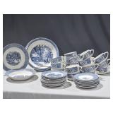 Currier & Ives Dishes:  20 cups, 16 saucers, 2