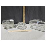Clear glass Dishes w lids