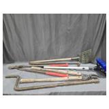 2 Pair of Shearers, Crow Bar, Rake, Car Brush and