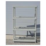Beige Pladtic 4 Tier Shelving Unit