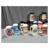 Approx 10 Beer Mugs and Bronco and Kings Island