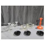 Double Fostoria Candle Holders, Single Candle