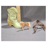 Ceramic Cowgirl Boot, Stirrup and Horse