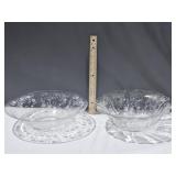 Etched Glass Floral pattern Bowls