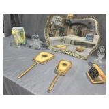 Vanity Dresser Mirror Tray, Mirror and Brush,