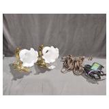 Antique  Brass Mounted Wall Lights, Extension