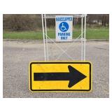 Arrow Sign and Handicap Sign