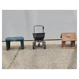 Wooden Bird House, Plastic Gardening Bench