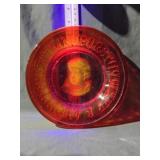 Vtg. Ruby Red/ Yellow Glass Uranium Alphabet