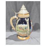 Antique Thewalt Pewter Lidded Beer Stein W.