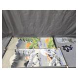 2 - Japanese  Wall Hangings, Navy Buttons