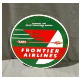 Frontier airlines sign metal porcelain (repro)