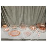 Pink Depression Glass: Salad Bowl, Salt/Pepper
