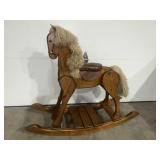 Solid wooden rocking horse
