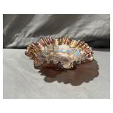 Fenton Carnival Glass Bowl, Grape&Leaf
