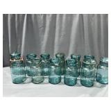 (12) Ball Ideal Blue Jars