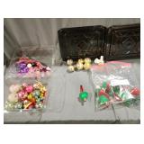 Vintage Christmas ornaments red and green bulbs