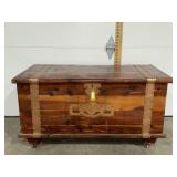 Cedar chest with key & casters