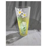 Hand Painted Daisy Frosted Vase