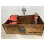 Wooden crate & tinker toys