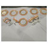 Cocktail plates and glasses vintage