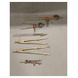 Antique drafting tools writing set