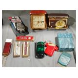 Vintage Elgin and Linden Pocket Alarm Clocks .