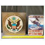 USA Sign, Porcelain "In the Air" Navy Sign