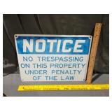 No trespassing sign