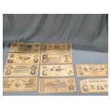 Confederate Currency "Paper Bills" Copy Set