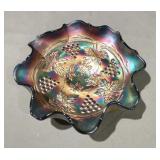 Northwood Amethyst Carnival Grape & Cable Bowl