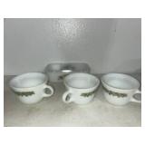 Pyrex Crazy daisy tea cups & fruit style butter