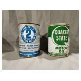 Quaker State & Cen-Pe-Co 2 Cycle Motor Oil Cans